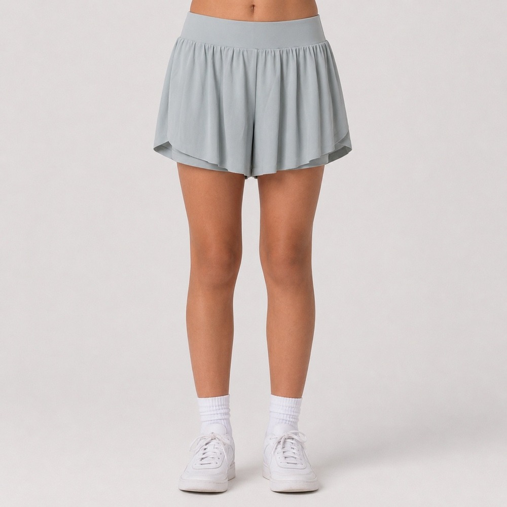 Exarus Girls Size 10 Light Blue Pleated Athletic Running Shorts Skort Excellent